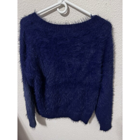 Central Park West Fuzzy Sweater in Navy blue- Size: XS NWT - Picture 3 of 10